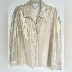 House of Harlow 1960 Sheer Simmer Button Down Blouse